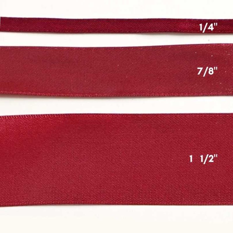 CINTA SATIN 1/4" ROJO VINO 50yd