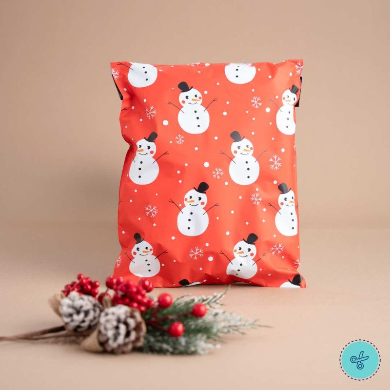 MAILER BAG NAV MUÑECOS DE NIEVE 10X13"- 25.5X33CM (20UND)