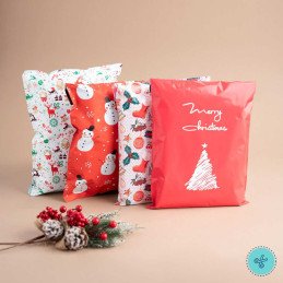 MAILER BAG NAV ROJA MERRY 10X13"- 25.5X33CM (20UND)