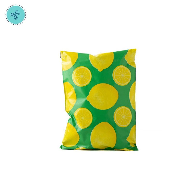 MAILER BAG ESTAMPADA LIMON 10X13"- 25.5X33CM (50UND)