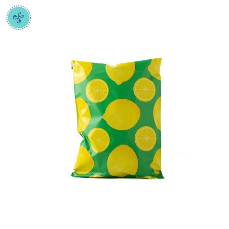 MAILER BAG ESTAMPADA LIMON 10X13"- 25.5X33CM (50UND)