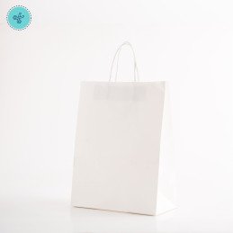 BOLSA PAPEL ASA BLANCO L VERTICAL 25X33X13CM (12UND