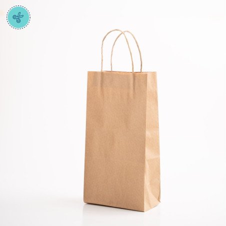 BOLSA PAPEL ASA KRAFT 12LBS- 2 BOTELLAS 18X35X12CM (12UND)