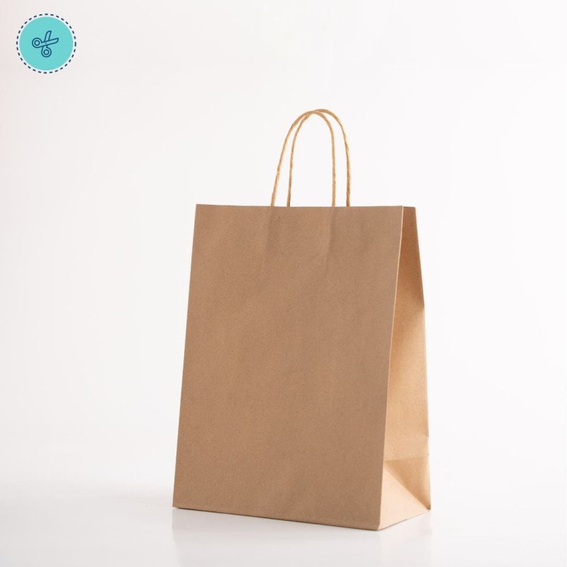 BOLSA PAPEL ASA KRAFT L 25X33X13CM (12UND)