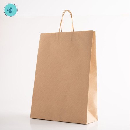 BOLSA PAPEL ASA KRAFT XL VERTICAL 30X42X12CM (12UND)