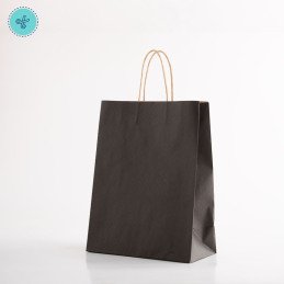 BOLSA PAPEL ASA NEGRO L VERTICAL 25X33X13CM (12UND)