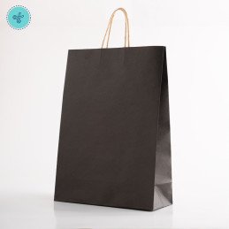 BOLSA PAPEL ASA NEGRO XL 30X42X12CM (12UND)