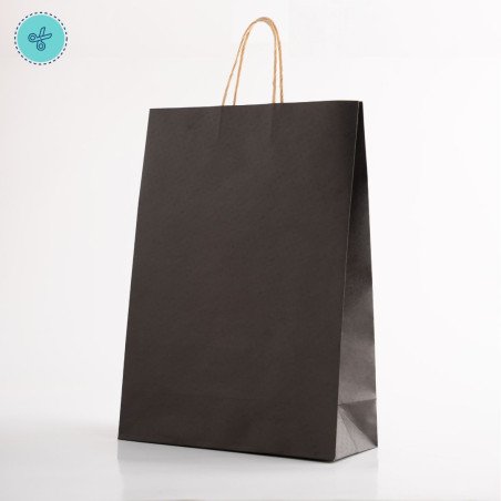 BOLSA PAPEL ASA NEGRO XL 30X42X12CM (12UND)