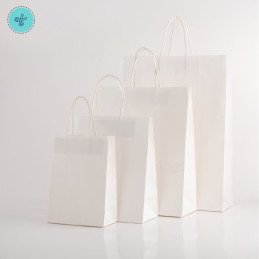 BOLSA PAPEL ASA BLANCO S 15X21X8CM (12UND)
