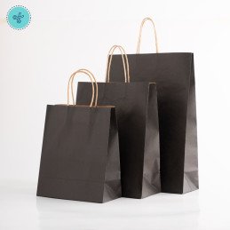 BOLSA PAPEL ASA NEGRO XL 30X42X12CM (12UND)