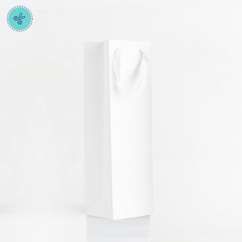 BOLSA PAPEL ASA BLANCO RONPONCHE-VINO 11X35X9CM