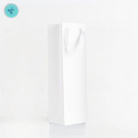 BOLSA PAPEL ASA BLANCO RONPONCHE-VINO 11X35X9CM