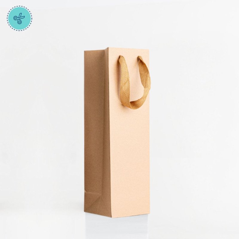 BOLSA PAPEL ASA KRAFT RONPONCHE-VINO 11X35X9CM