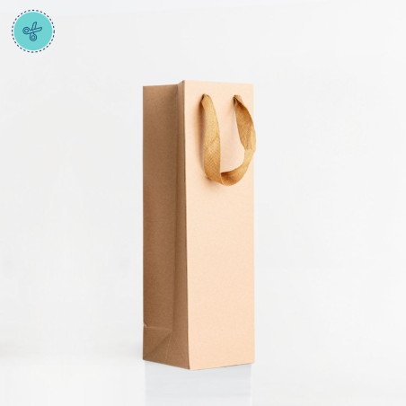BOLSA PAPEL ASA KRAFT RONPONCHE-VINO 11X35X9CM