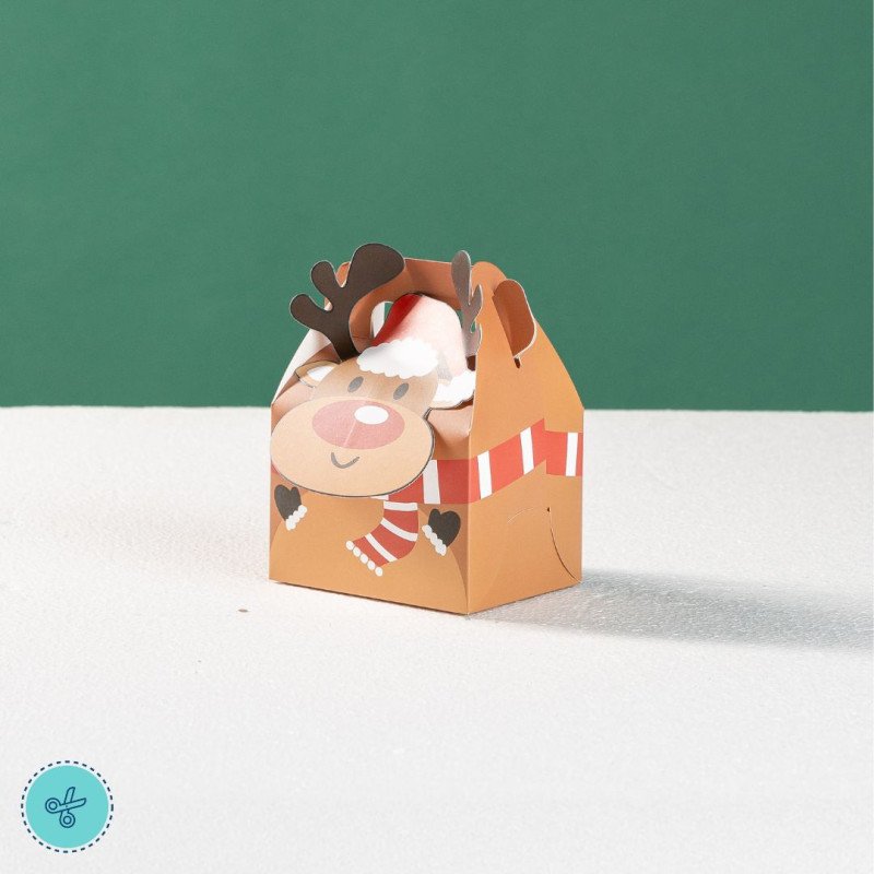 CAJA NAVIDAD 3D RENO 11.5X15X8.5CM (12UND)