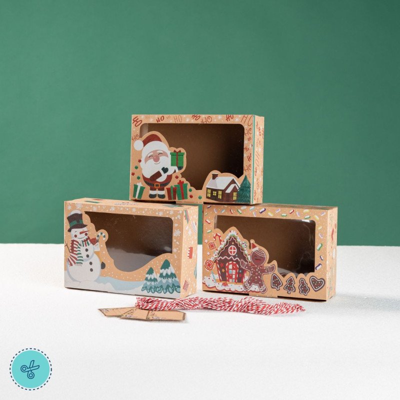 CAJA NAVIDAD CON VENTANA 22X15X7CM (12UND)