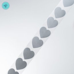 STICKER SEGUR. CORAZON PLATEADO (RASPAITO), 300 UND, 1"