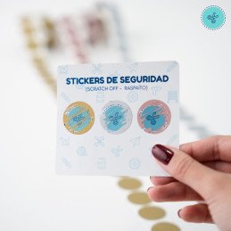 STICKER SEGUR. CIRCULO PLATEADO (RASPAITO), 300 UND, 1"