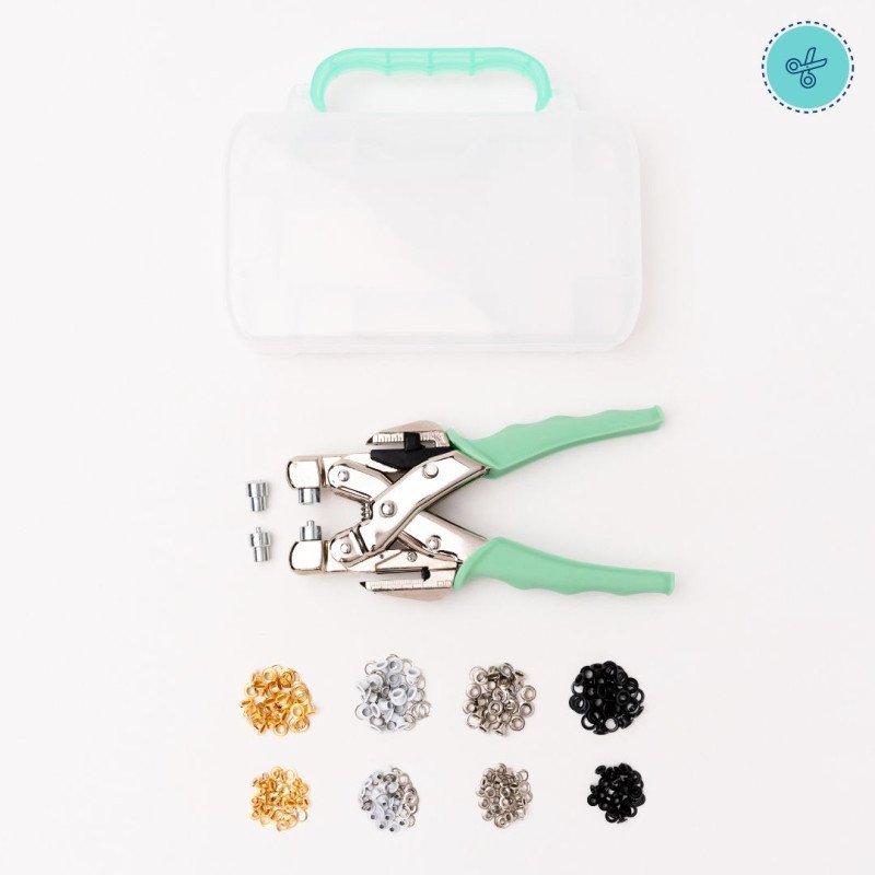KIT DE PERFORADORA Y OJALES 3mm y 5mm