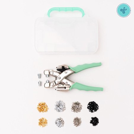KIT DE PERFORADORA Y OJALES 3mm y 5mm
