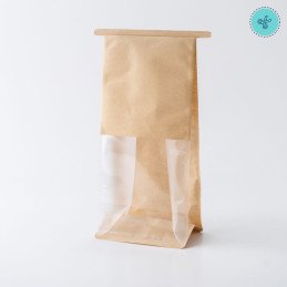 BOLSAS DE PAPEL KRAFT LAMINADO S, CON  VENTANA 50UND MASA