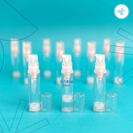 BOTELLA AIRLESS PUMP 0.34OZ - 10ML TRANSPARENTE (12UND)