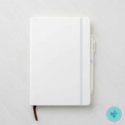 LIBRETA DE RAYAS BLANCO Y BOLIGRAFO 8.5" X 5.5"