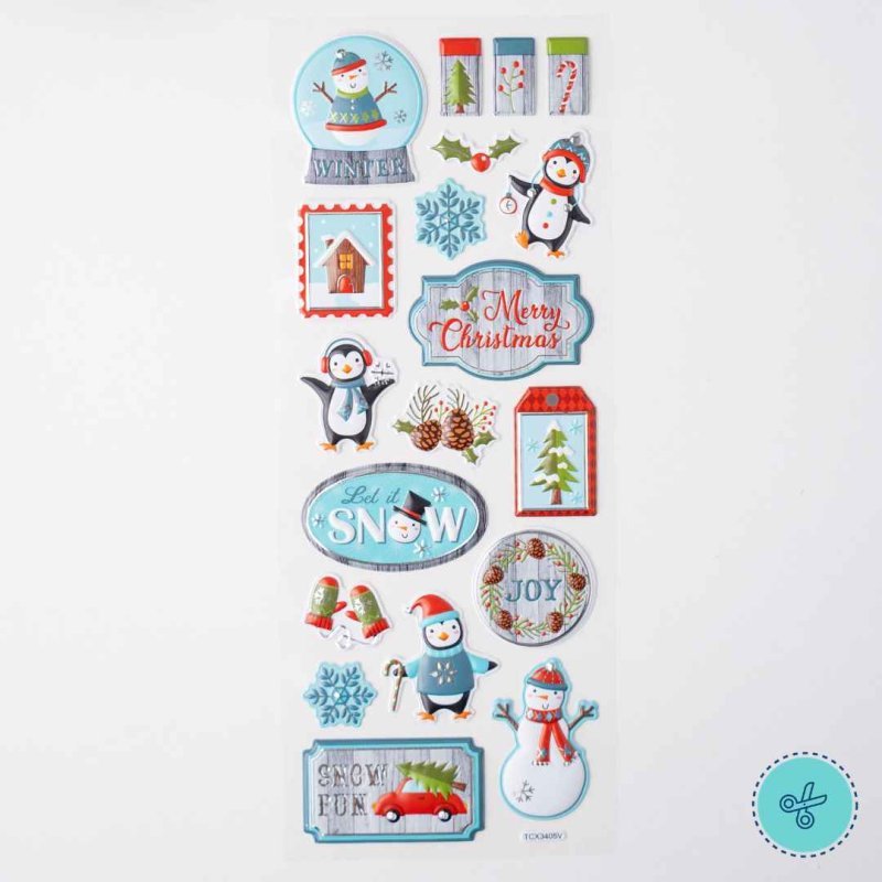 STICKERS RELIEVE NAVIDAD CELESTE, SF-230, 18 UND