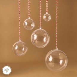 ESFERAS TRANSPARENTES 10CM  X12 UNDS