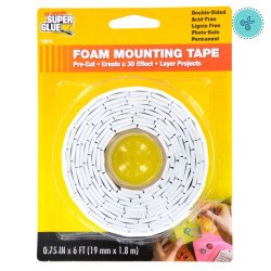 TAPE DOBLE CONTACTO PRECORTADO, 6 ft