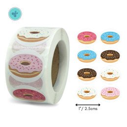 STICKERS DONUTS, A-100, 500 UND, 1"