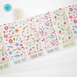 STICKERS PRECINTO FLORES, K-244, 150 UND, 40X100mm