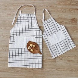 DELANTAL DE CUADROS BLANCO NIÑO